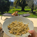 El cooksnap de Saio Norte cuando hizo Pasta con gambas en salsa de aguacate y leche de coco.