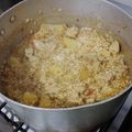 El cooksnap de Gabriela Conte cuando hizo Guiso/risotto de pollo.