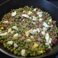 El cooksnap de Chema cuando hizo Guisantes salteados con jamón y huevo.