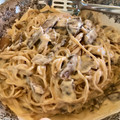 El cooksnap de Paco cuando hizo Pasta carbonara de seitán.