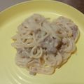 Cooksnap dari Dista untuk resep 214. Fettuccine Beef Sausage Carbonara