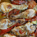 El cooksnap de Gloria Molsan cuando hizo Muslitos de pollo al horno con patatas y verduras.