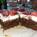 El cooksnap de Comedy's Kitchen cuando hizo Tarta de fresas con nata y bizcocho denso de chocolate .