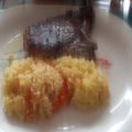 El cooksnap de Teresita Felíz cuando hizo Chuleta vetada de cerdo con arroz blanco.