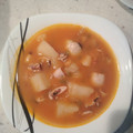 El cooksnap de Alberto cuando hizo Cazuela de patatas con calamares a la marinera.