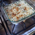 El cooksnap de José Ricardo Wojcik cuando hizo Colchón de papas con salsa de verdeo.