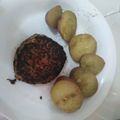 El cooksnap de Violeta cuando hizo Hamburguesas de jurel y verduras.