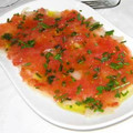 El cooksnap de Recetas-Consum cuando hizo Carpaccio de bacalao con tomate.