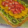 El cooksnap de Carolina CASTRO cuando hizo Tarta de pastelera, durazno, frutilla y kiwi.