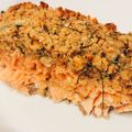 Cooksnap de Luciano quando cozinhou Salmão com crosta de castanha servido com purê de mandioquinha.