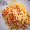 El cooksnap de Carolina Rodriguez Campello cuando hizo Espagueti al ajillo con gambas.