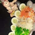 Simran Bajaj का कुकस्नैप जब उन्होंने Tricolour Rice बनाया था।