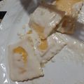 El cooksnap de Esther Soto cuando hizo Raviolis en Salsa de 3 Quesos & Perlas de Tomaticos.