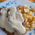 El cooksnap de Verónica Peón Crespo cuando hizo Entrecot con salsa a la pimienta y patatas fritas.