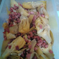 El cooksnap de Elena Puertas cuando hizo Alcachofas salteadas con jamón.