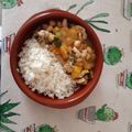El cooksnap de Lua cuando hizo Curry con mango, garbanzos, pollo y verduritas con arroz basmati.