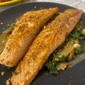 El cooksnap de Zoraida cuando hizo Salmón con acelgas salteadas y crocanti de frutos secos.