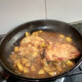 El cooksnap de Cony Serrano cuando hizo Lomo de cerdo en salsa con piña.