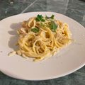 El cooksnap de Juan Carlos Rivera cuando hizo Espagueti Alfredo con pollo.