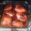 El cooksnap de Hector Alonso Lopez P cuando hizo Muslos de pollo al horno en salsa de BBQ.