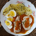 El cooksnap de Luisa Garcia Gomez cuando hizo Merluza con pisto, patatas, huevo y zanahoria en Thermomix.