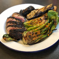 Philip Pantelides's cooksnap of when they made Duck breast ‘yakitori’ with garlic mushrooms and tender stem broccoli.