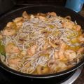 El cooksnap de Edgar Titu cuando hizo Huevos rotos con gulas y langostinos.