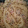El cooksnap de Ana cuando hizo Espaguetis con nata, bacon y champiñones.