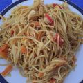 El cooksnap de Sara Lopez cuando hizo Espaguetis al estilo chino.