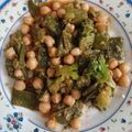 El cooksnap de Merche MR cuando hizo Garbanzos con brócoli, judías verdes y setas.