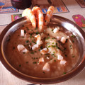 El cooksnap de Rubén cuando hizo Crema de espárragos con gambas.