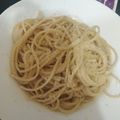 El cooksnap de Karla Paola Collado cuando hizo Espagueti blanco con queso parmesano.