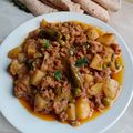 Kiran Asghar's cooksnap of when they made Aloo Qeema (Potato mince).