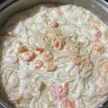 El cooksnap de Javier Encarnacion cuando hizo Pasta en salsa Alfredo y camarones.