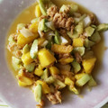 El cooksnap de Zaira cuando hizo Ceviche de atún en conserva, con mango, alficoz, cebolla roja y salsa de limón y naranja.