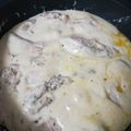El cooksnap de Irene cuando hizo Pechuga de pollo con salsa de 4 quesos.