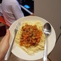รูป Cooksnap ของ Parusorn Felicia เมื่อเขาทำ สปาเก็ตตี้ซอสมะเขือเทศหมูสับ