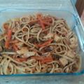 El cooksnap de Elena C cuando hizo Tallarines con pollo en salsa bbq.