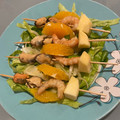 El cooksnap de Ana Muñoz cuando hizo Pincho de ceviche de pescado, mejillones y gambones, sobre cama de verduras crudas y frutas.