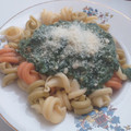 El cooksnap de Merche Rullán cuando hizo Spaghetti verde con crema de espinaca, queso parmesano y polvo de nuez.