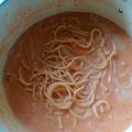 El cooksnap de Fabybarajitas cuando hizo Espagueti rojo con crema.