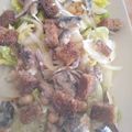 El cooksnap de María José cuando hizo Lechuga rizada con sardinillas, garbanzos y picatostes.