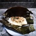 Cooksnap dari Ina Raharjo untuk resep Nasi bakar ayam suwir kemangi