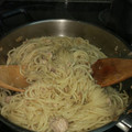 El cooksnap de Sergio Pino cuando hizo Spaguettis con verduras y atún.