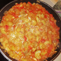 El cooksnap de Mamen cuando hizo Pisto de verduras con berenjena y calabacín.