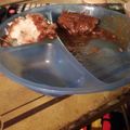mommy74 A's cooksnap of when they made Grandma's Salisbury Steaks and Gravy.