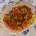 El cooksnap de Fumiko cuando hizo Bacalao desmigado con pimientos y patatas.