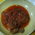El cooksnap de davidnieto27 cuando hizo Bacalao con cebolla, champis y salsa de tomate y pimientos de piquillo.
