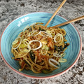 El cooksnap de Ana Paterna Morán cuando hizo Noodles con shiitake, pak choi y salsa yakisoba.