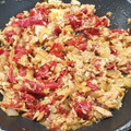 El cooksnap de anahelenarubio cuando hizo Lacón con pimientos de piquillo con ajo encebollado.